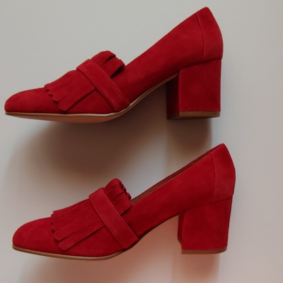 SOLDSteve Madden Kate Red Suede Kiltie Loafer NWOT - Picture 3 of 5